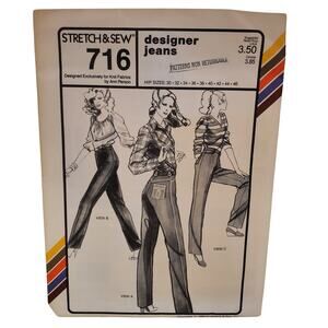 Stretch & Sew Designer Jeans Ann Person Knit Fabric Sewing Pattern UNCUT Vintage